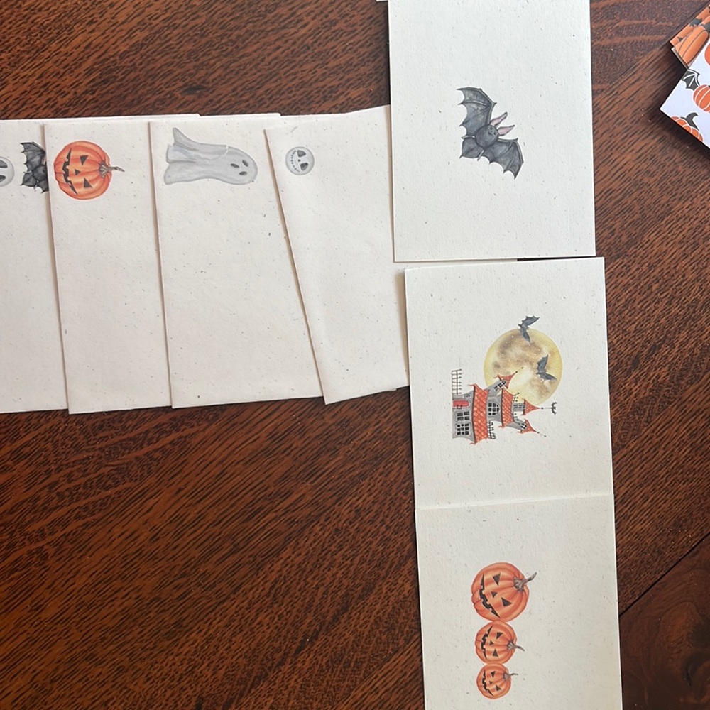 Halloween cards with envelopes set of 4